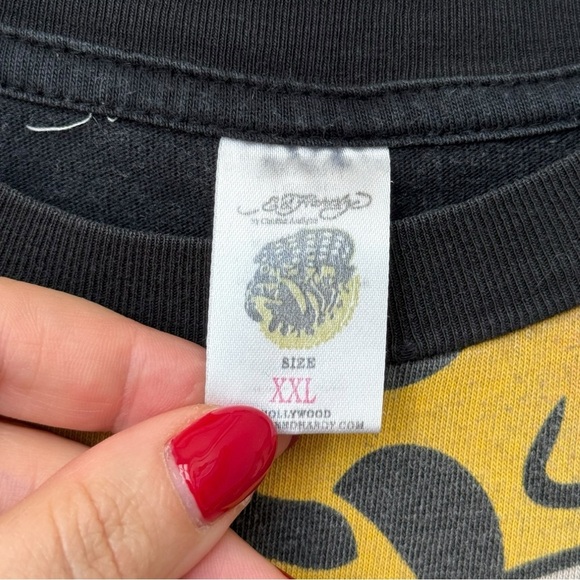 Vtg Y2K Ed Hardy by Christian Audigier AOP T-Shirt Youth Size XXL = Men’s Small - Picture 5 of 6